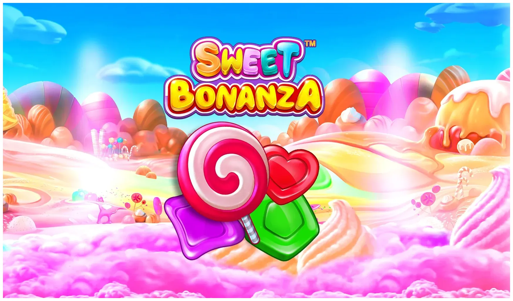 Ekran promocji Skolim Kasino, baner promocyjny gry Sweet Bonanza ze spiralną lizakiem i symbolem serca, 22.10.2026